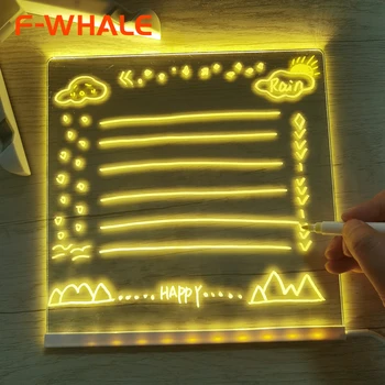 Лампа за табло за съобщения с дръжка USB, нощна светлина за рисуване за деца 