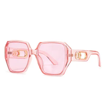 Луксозни квадратни слънчеви очила за жени и мъже, 2023, трендови маркови дизайнерски слънчеви очила в голяма рамка, модерен реколта популярни розови нюанси