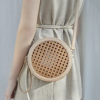 Марка дизайнерски кръгли дамска чанта, малка, лятна новост 2023, Выдалбливают дизайнерски Плажни чанти за дами, дамски чанти през рамо, bolsas
