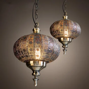 Мароканска лампа Промишлени реколта ретро висящи лампи led декоративни осветителни тела Хол, Кухня, Таванско помещение Салон кафене фон
