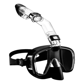 Маска за гмуркане, набор от сгъваеми маски за гмуркане с дюза и монтиране на камери, професионална екипировка за гмуркане с защита срещу замъгляване-черен