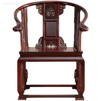 Мебели от червено дърво, двореца стол на династията Мин и Цин, класическа кръгла столове от дърво Кисела клони, комплект от три елемента, китайски Тайши