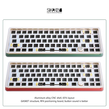 Механична клавиатура SIKAKEYB SK6 Castle RGB% 65 68 клавиши Жичен безжичен метална дръжка алуминиева сплав сам Kit