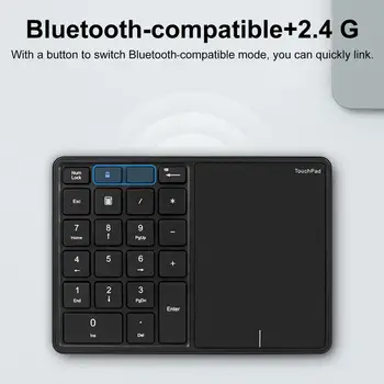 Мини Безжична клавиатура 2.4 G RF, съвместима с Bluetooth, Двухрежимная тъчпад Type-C, зарядно устройство ще захранване на Клавиатурата, Компютърни Аксесоари