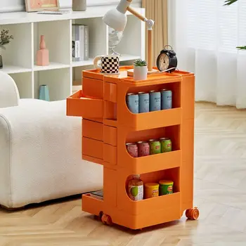 Многослоен малка странична масичка, гъвкави шкафче, въртящ се шкаф за съхранение на вещите за всекидневна, спални, баня, креативна мебели