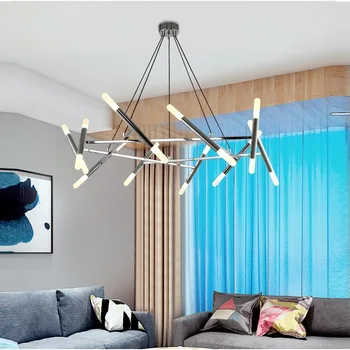 Модерно обзавеждане подвесная полилей в скандинавски стил от светодиоди, модни led лампа от черното злато в стил арт-деко дизайн на лампа за дома, спалня, всекидневна