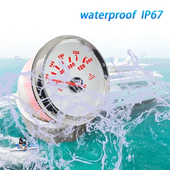 Морската 52 мм универсален водоустойчив автоматичен сензор за температура на водата 40-120 ℃ с червена подсветка за яхти, камион, кола, лодка