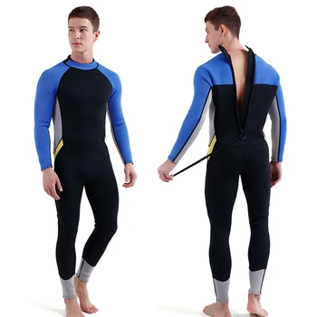 Мъжки водолазен костюм от неопрен с дебелина 3 мм неопрен с цип отзад, водолазный костюм за цялото тяло, за гмуркане, сърфинг, гмуркане, каране на каяк, ветроходство