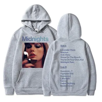 Мъжки и Дамски блузи с качулка Taylor New Album Midnights Качулки с принтом в същия стил Козметична графична hoody в стил хип-хоп с дълъг ръкав