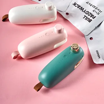 Нов Преносим Мини-Машина За Запечатване на Мини-Домашни Закуски с Ръчен Натиск За Зареждане чрез USB Устройство За Запечатване на Найлонови Торбички