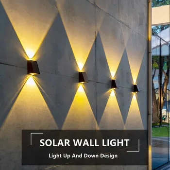 Нова led външен слънчев, с монтиран на стената лампа, градина, Вила, Двор, веранда, Пейзаж, декоративна лампа светят прожектори за измиване на стени