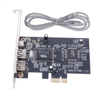 Новата карта PCIe 1394 за DV заснемане на видео HDV HD PCIe 1394 A B FireWire карта 1394 за PCI-e 1X за работния плот