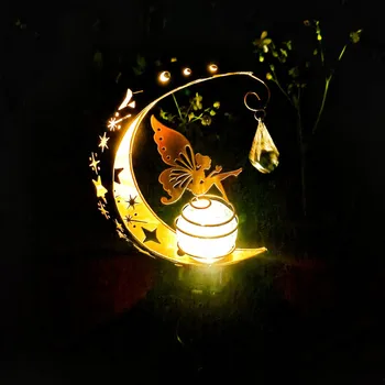Нови соларни фенери, улични животни, Страхотна Луната, лампа за косене на трева, творчески градински лампа, ютия кух балон с пукнатини, лампа Angel Art, led слънчева светлина