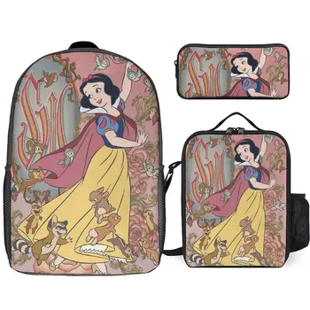 Обичай модел Дизайн на училищното опаковката Disney Фигурка малка принцеса Училище с чанта, Компютърна Пътна Чанта и раница и Чанта за хранене Чанта за писалки Училище чанта