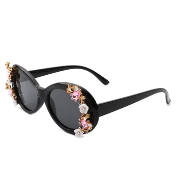 Овални Слънчеви очила в стил барок, женски кристали, сексуална Слънчеви очила за момичета, сенки за момичета с кристали, за парти, за Хелоуин, Коледа, Oculos De Sol