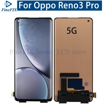 Оригинален Amoled, За OPPO Reno3 Pro 5G LCD Сензорен дисплей, Дигитайзер, възли За OPPO Reno 3 pro CPH2009 LCD