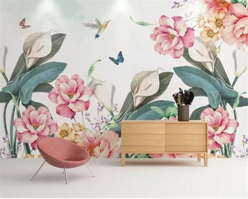 Потребителски тапети Растение цвете детска стая, разтегателен фон монтиране на украса фреска, 3d тапети стенопис papel de parede