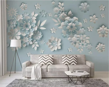 Потребителски тапети снимка Nordic wind 3D перлено бял цветен фон за телевизор тапети декорация на дома, стенописи, 3D тапети