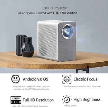 Проектор Full HD 1080P Smart Wifi Projector Домашно Кино Поддръжка на Android 4K проекторът Мини Проектор PK T2 MAX PK T6 Подарък
