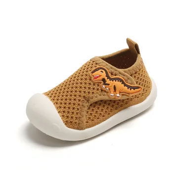 Пролетно-лятна детски обувки за ходене, дишаща тканая обувки за момчета, модни окото обувки Dinasour Дизайн за момичета