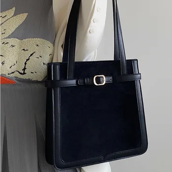 Прости дизайнерски дамски чанти през рамо, реколта женствена чанта под мишка от изкуствен велур, дамски портфейл за всеки ден, малка ежедневна чанта-тоут