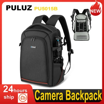Раница за камера PULUZ PU5015B Водоустойчива чанта за фотоапарат с голям капацитет с отделение за лаптоп Държач за статив дождевиком