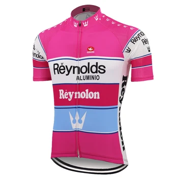 Розова велосипедна фланелка, велосипедна облекло за мъже, трико с къс ръкав, велосипедна облекло за колоездене, мтб Джърси