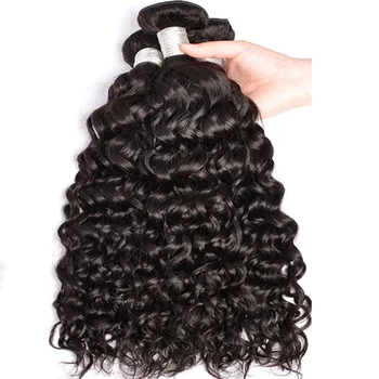 Снопове вълни вода, оригинални коси, 100% Натрупване на човешки косъм, за жени, китка перуански коса, Необработени девствени коса, къдрава коса