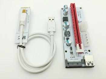 Странично White 008S NGFF M. 2 PCIE PCI-E 1X 2X 4X, 8X 16X USB 3.0 Карта-адаптер 60 см Кабел за Предаване на Данни за Майнинга БТК Биткоин Миньор Antminer