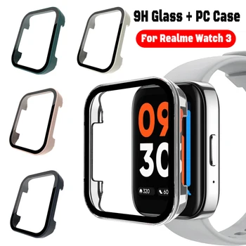 Стъкло 9H + Калъф за smart часа Realme Watch 3 Бамперная Рамка, Протектор на екрана Защитен Калъф Стъкло за Realme Watch 3 pro Case