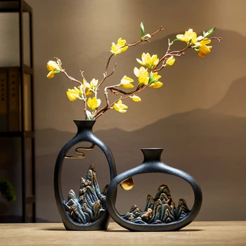 Творчеството на японския стил на фън шуй, ваза на богатството, офис, хол, украса на работния плот, вази за дома, аксесоари, арт подарък
