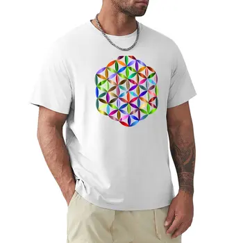 Тениска с изображение на цветето на живота, мъжки дрехи в стил на kawai, тениска с графичен дизайн, риза с домашен любимец принтом за момчета, спортни ризи за мъже