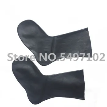 Форма на Безшевни черни латексови гумени чорапи Гумените фетиш гумени къси чорапи