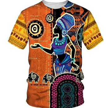 Африканска мъжка тениска, за мъже дамски модни тениска Оверсайз, детски блузи в стил хип-хоп, тениски, реколта лятна риза, дамски блузи Native